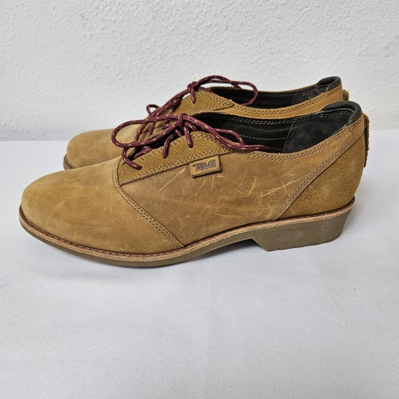 Teva De La Vina Dos Lace Up Brown Leather Oxford Loafers Shoes Women's 9.5 - Picture 9 of 11